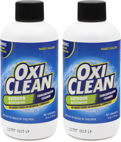 OxiClean - Outdoor Multipurpose Super Concentrated Cleaner - Makes 1 Gallon - Stain Remover - Driveway Cleaner for Concrete - Degreaser for Cement, Brick, Vinyl, and Patio Furniture (6oz = 1 Gallon)