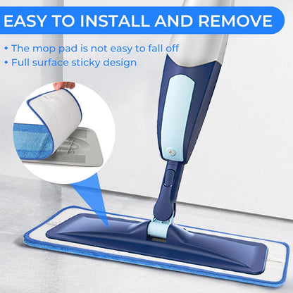 wlich 4-Pack Microfiber Cleaning Pads, 18-Inch Microfiber Mop Pads Compatible with Bona Mop, Washable and Reusable Mop Pad Refills for Hardwood Tile Laminate Floors