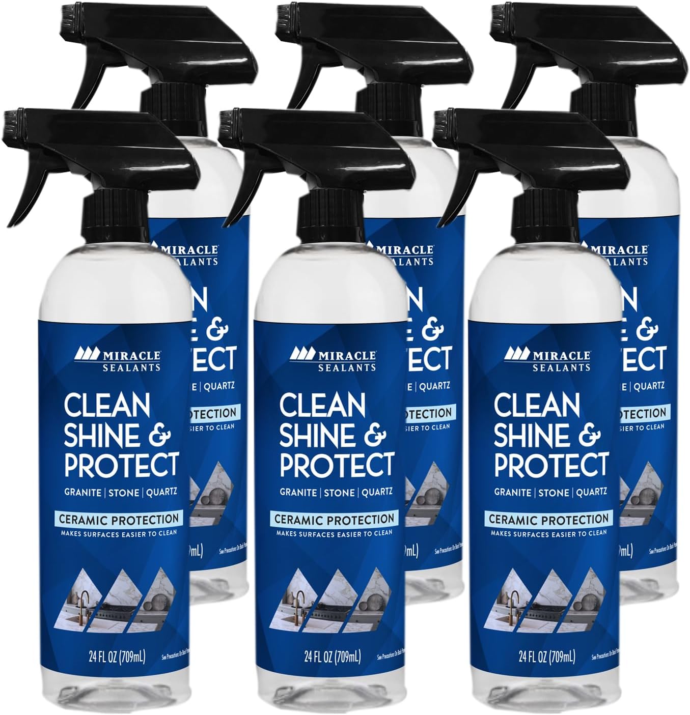 Miracle Sealants Clean Shine & Protect Spray for Granite, Stone, Quartz, Shine & Protect, 24 oz