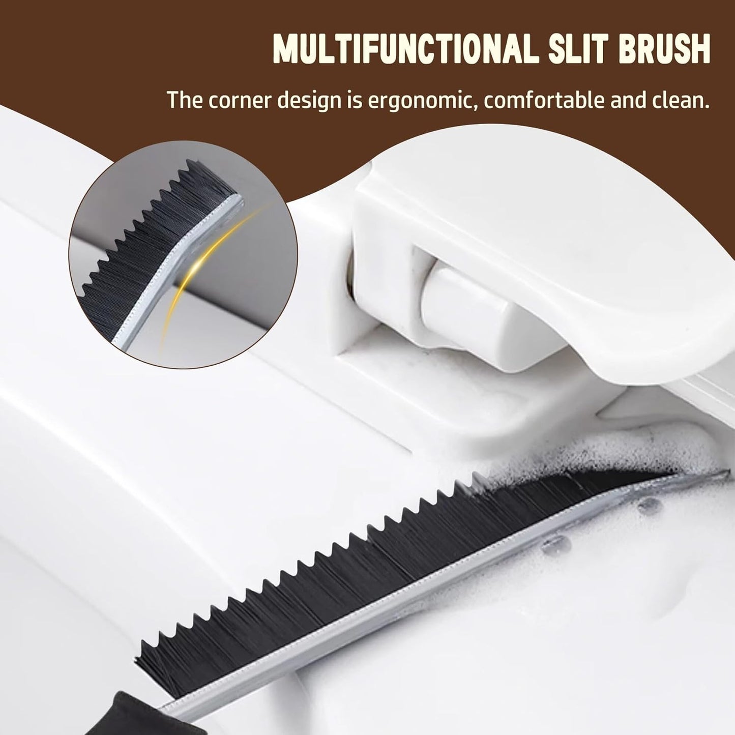 Hiyniaz 3Pcs Crevice Cleaning Brush Tool Grout Brush Cleaning Supplies, Home Essentials Bathroom Multifunctional Gap Scrub Hard Bristle Brushes for Household Use (Black Cleaning Brush-B)