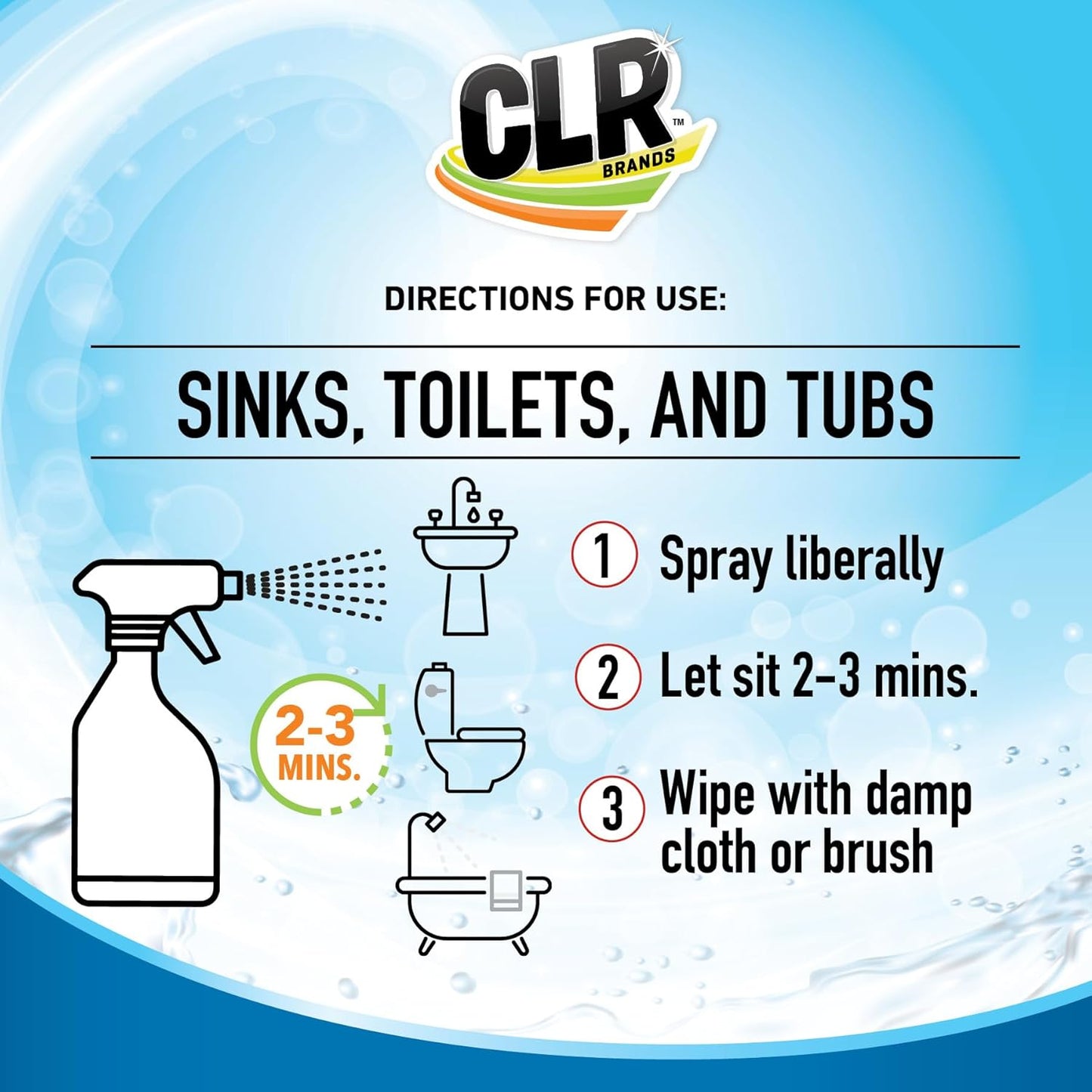 CLR Brilliant Bath Foaming Bathroom Cleaner Spray - For Use On Toilet, Bath, Shower, Sink, Glass, Stainless Steel - Fresh Scent, 26 Fl Ounce Bottle (Pack of 4)