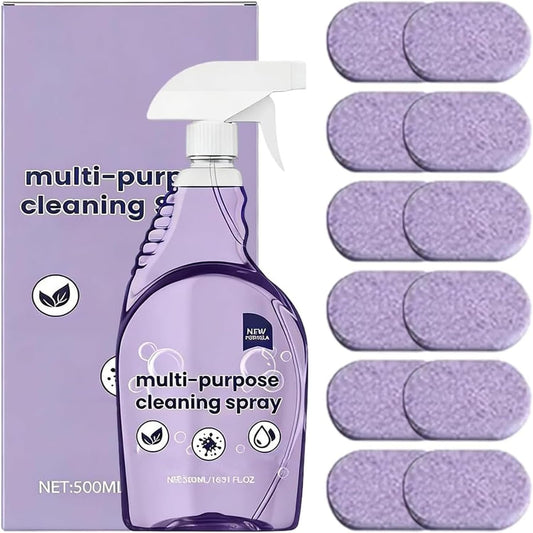 Spray Oven Cleaner, Multi-Purpose Cleaning System, Multi-Surface Cleaning Spray with Concentrated Tablets for Grill, Kitchen, Bathroom, Home (12pcs)