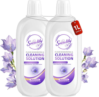 Snowlily 2 Pack Floor Cleaning Solution,Floor Cleaner for All Robot Vacuums Wet-Dry Mops,Deep Cleans Hardwood,Tile & Laminate,33.8 Fl Oz (Bluebell)
