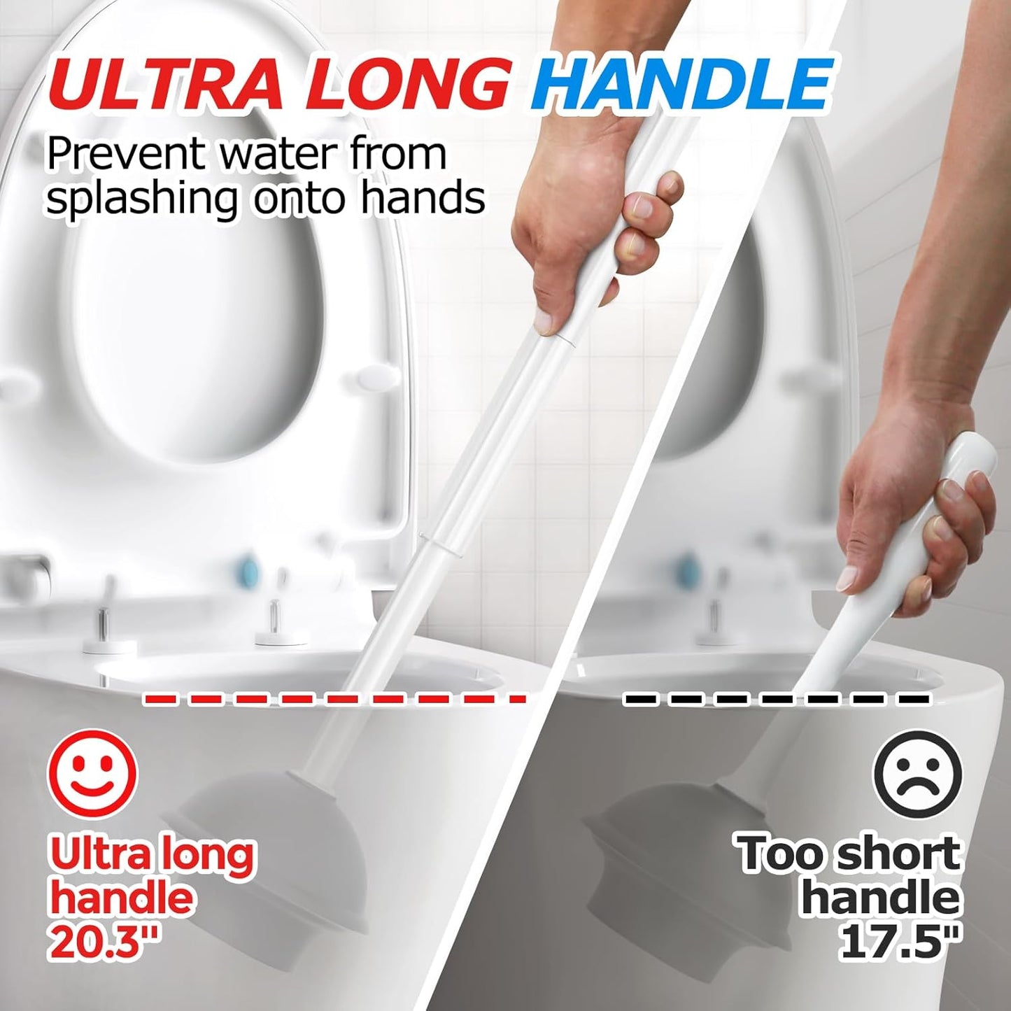 FORASTO 3 in 1 Toilet Brush and Plunger Set,Toilet Bowl Brush Plunger Set,Toilet Brush Plunger Combo,Cleaning Brush,Cleaning Supplies, Crevice Cleaning Brush, Bathroom Cleaning Tools, White