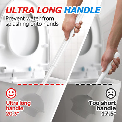 FORASTO 3 in 1 Toilet Brush and Plunger Set,Toilet Bowl Brush Plunger Set,Toilet Brush Plunger Combo,Cleaning Brush,Cleaning Supplies, Crevice Cleaning Brush, Bathroom Cleaning Tools, White