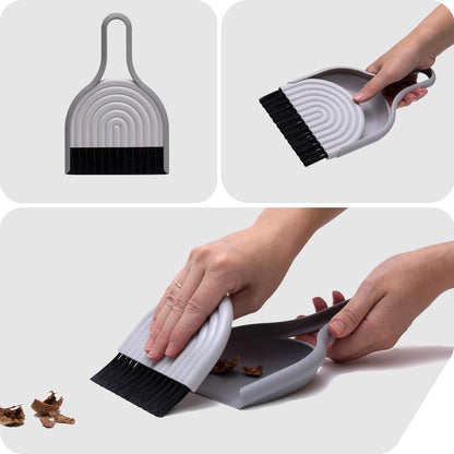 Peleg Design Dustache Small Dustpan and Brush Set, Mini Broom and Dustpan Set, Mustache Design, Small Broom and Dustpan Set, for Home & On-The-Go