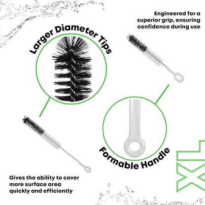 Pipe Perfect Original Cleaning Brush Set – Multi-Size Detail Brushes for Glass, Bottle, Tube & Narrow Openings | Deep Cleaning Kit for Hard-to-Reach Areas | Durable Reusable (Original Pack)
