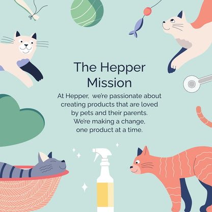 Hepper Advanced Bio-Enzyme Pet Stain & Odor Eliminator Spray - Smell, Stain & Urine Remover for Cats, Dogs & Other Animals - 32oz Spray Safe for the Home - Neutral