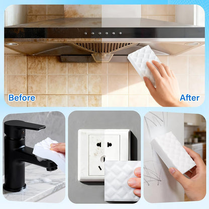 Magic Sponges Cleaning Eraser, 30 Pack 2X Density Stronger Melamine Sponge Foam Pads, Multi-Functional Household Cleaner Dish Sponge, Cleaning Supplies for Kitchen, Bathroom, Floor, Sink,Wall Cleaner