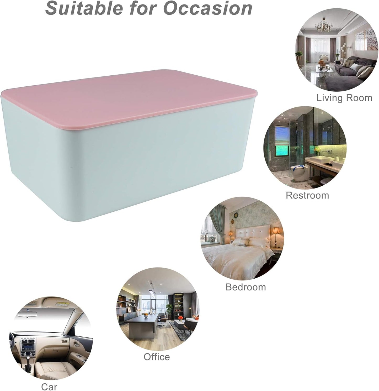 Diaper Wipes Dispenser, Tissue Storage Box Case, Wet Wipe Dispenser Holder with Lid for Home, Office, Cars (Pink)