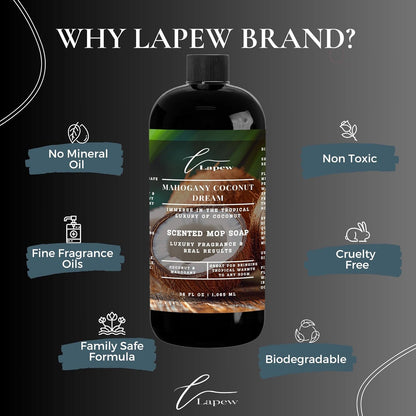 Lapew Black Sea Scented Cleaning Bundle | Carpet Deodorizer Powder (16 oz) & Mop Soap Concentrate (36 oz) | Pet-Friendly Odor Eliminator - Colors A