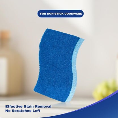 9 Pack Zero Scratch Scrub Sponges, Non-Scratch Dish Scrubbers for Nonstick Pans, Multi-Surface Safe Cleaning Sponges for Kitchen & Bathroom
