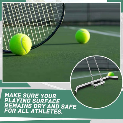 Leyndo Tennis Court Squeegee 54 inches Floor Broom Commercial with Handle and Wheels Professional Water Remover Stainless Steel Sport Court Accessories, Silver