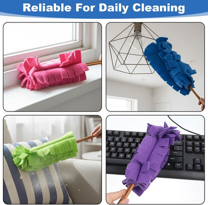 20 Pcs Duster Refill Reusable Fleece Duster Refills Feather Flat Dusters Multi Surface Washable Cleaning Pads Tools for Blinds Ceiling Fan Hardwoods Window Furniture Car