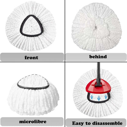 4 Pack Mop Replacement Heads for O-Ceda Mop Replace Head Spin Mop Heads Replacements, Microfiber Spin Mop Refills, Easy Cleaning Mop Head Machine Washable