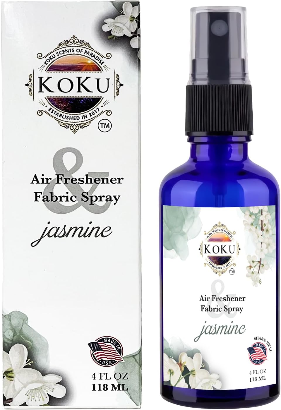 Jasmine Air Freshener - Room Spray - Odor Eliminator - Deodorizer - Car Air Freshener - Home Spray - Linen Spray - Fabric Refresher - Non-Toxic - Alcohol Free – 8 Oz