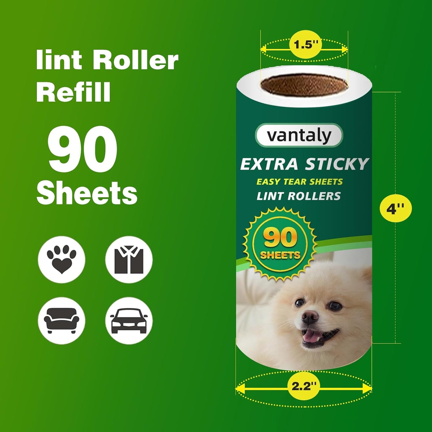 Lint Rollers for Pet Hair Extra Sticky, 600 Sheets Value Set Lint Roller with 2 Upgraded Handles, 6 Rollers Portable Pet Lint Remover for Clothes, Furniture, Carpet, Dog & Cat Hair Removal