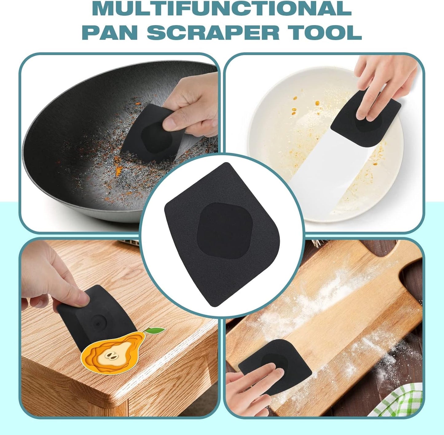 Cast Iron Scrubber | Dish Scrub Brush | 316 Cast Iron Cleaner Chainmail Scrubber for Pan Skillet Cleaner - Dish Scouring Pad Dishwasher Safe Cleaning Kit, Blue
