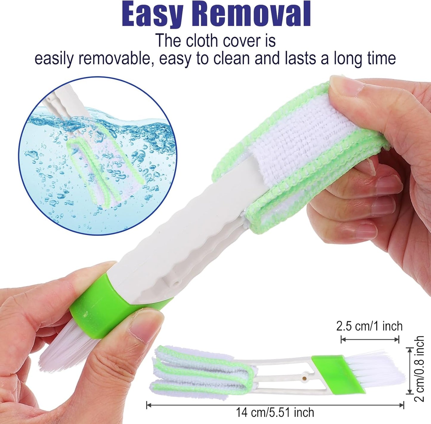 4PC Washable 7 Fingers Blinds Cleaner Tool - Blind Cleaner Duster Tool for Window Shutters Air Vents AC with 4 Cloth Covers