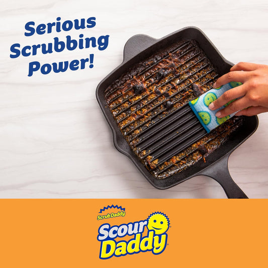 Scrub Daddy Large Steel Scouring Pads - Scour Daddy Steel XL Stainless Steel Dish Scrubber Sponge - Durable, Shred-Resistant Scour Pads - Bulk Kitchen Sponges & Commercial Cleaning Supplies (18 Count)