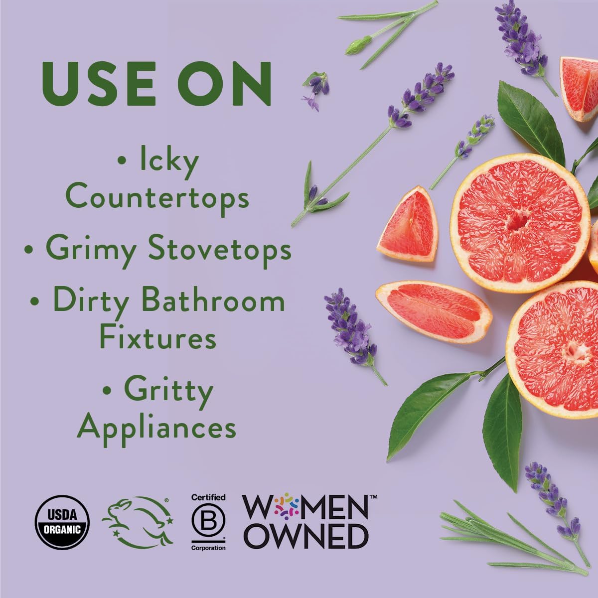 Rebel Green Natural All-Purpose Cleaning Spray - Plant-Derived Multi-Surface Cleaner with Essential Oils for Kitchen, Bath, Countertops and More - Peppermint & Lemon Scent - 16 oz - 1 Pack