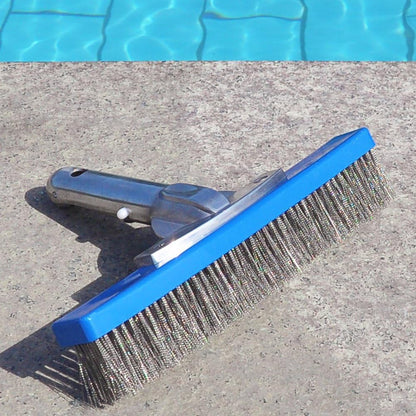 Aquatix Pro Heavy Duty 5" Pool Brush, Durable Stainless Steel Bristles, Aluminium Handle, Tackles & Cleans Stubborn Stains in Swimming Pools, Steps, Walls, Tiles, Best for Concrete & Gunite Surfaces