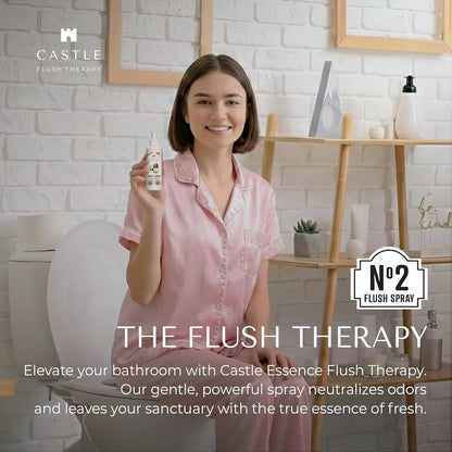 Castle Flush Therapy Neutralizing Toilet Spray | Odor Control: Mist Over the Water Surface, Go, Then Flush | Bathroom Freshening | Neutralizes Odors at the Source | Fresh Lotus | 0.45 oz (2 Pack)
