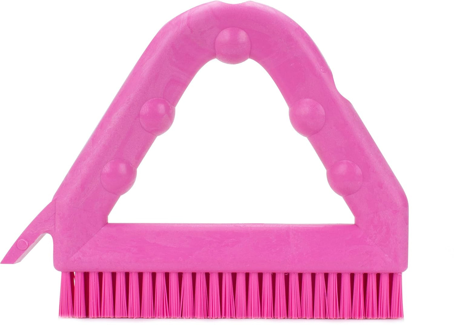 SPARTA Plastic Commercial Grout Brush, Triangle-Shaped Scrub Brush with Scraper and Two Threaded Holes for Attaching Handle (Sold Separately), 9 x 7 x 7 Inches, Gray