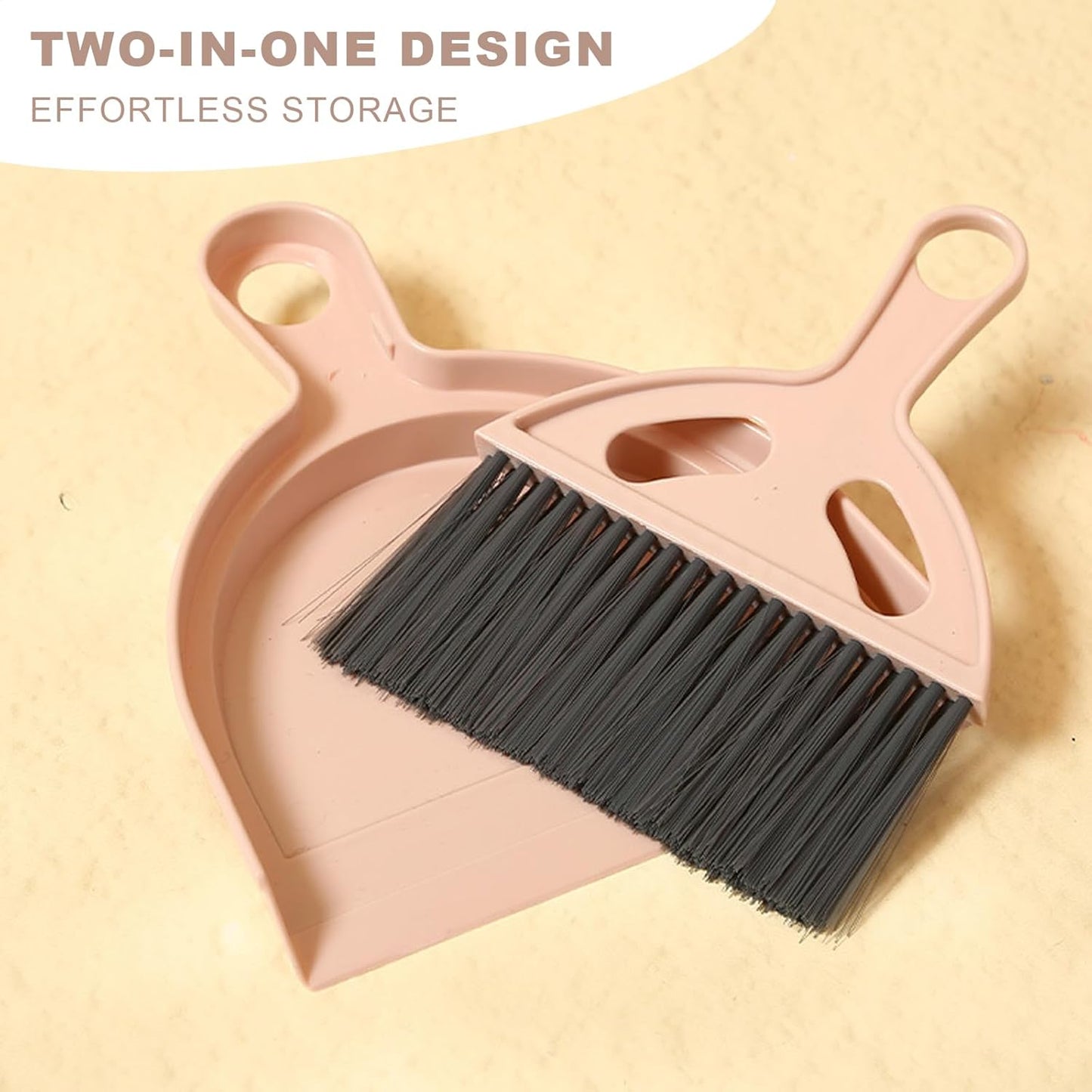Mini Broom and Dustpan Set Small Broom with Dustpan Combo Set Portable Cleaning Tools for Home Office RV Learning Camping (White+Grey)