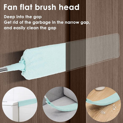 Gap Dust Cleaner Retractable Microfiber Gap Dust Brush Flexible Long Flat Gap Duster with Extendable Pole and Cloth Cover for Sofa Bed Furniture Bottom Ceiling Fan Blinds(Grey)