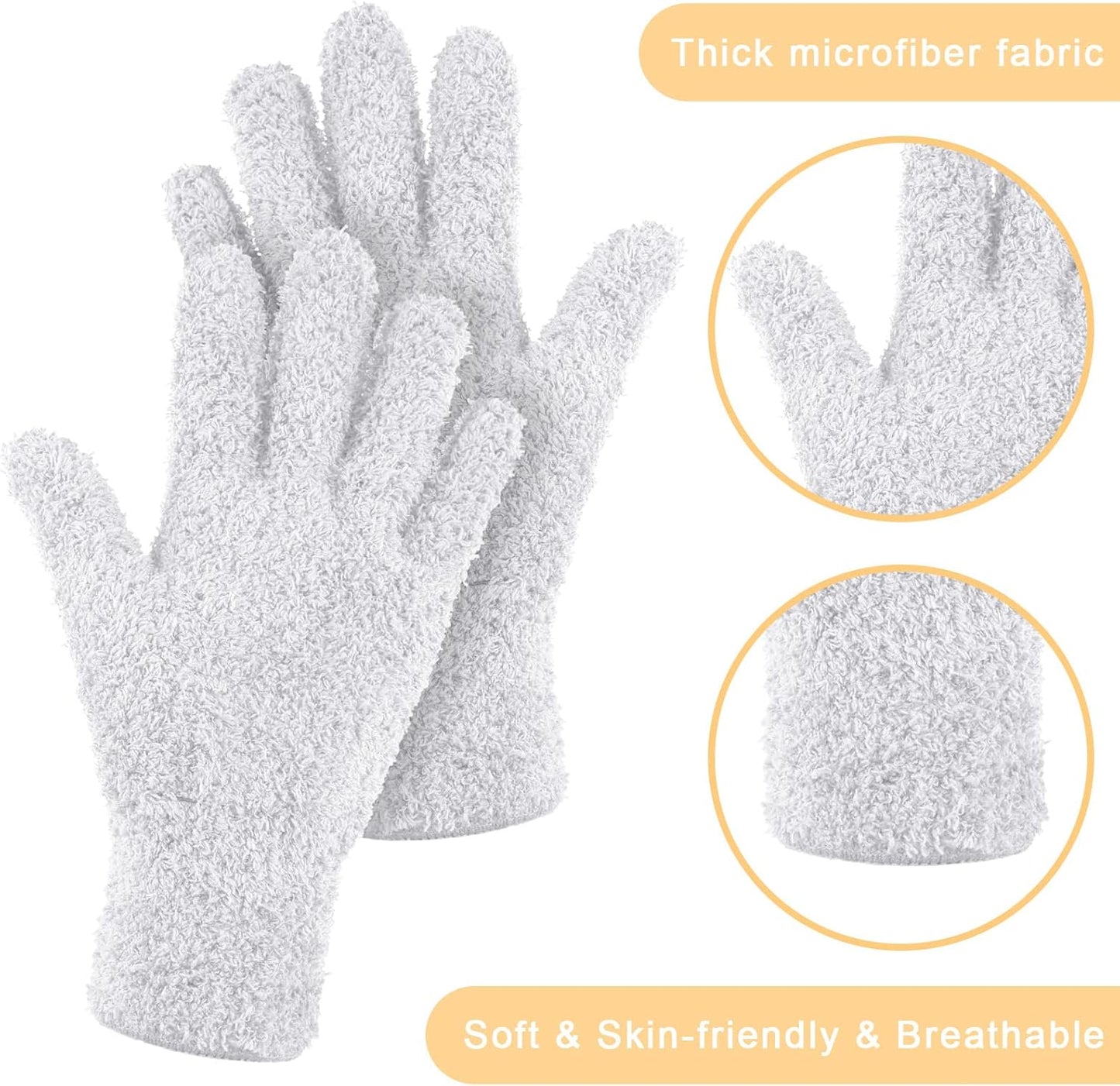 Patelai 3 Pairs Microfiber Plant Dusting Gloves Leaf Cleaning Gloves for Indoor Plants, Blinds, Furniture, House (Green Yellow,Blue,Pink,Medium)