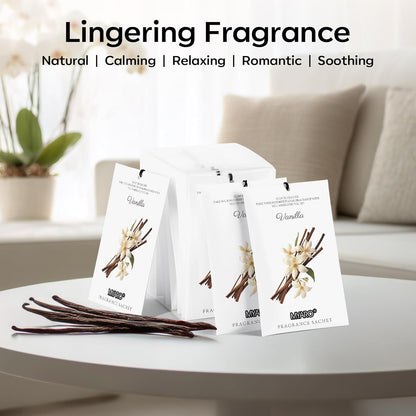 MYARO 12 Pack Fresh Linen Scented Sachets for Drawer, Closet & Car Air Freshener Bags | Odor Eliminator & Fabric Refresher | Crisp, Clean Home Fragrance Gift Set