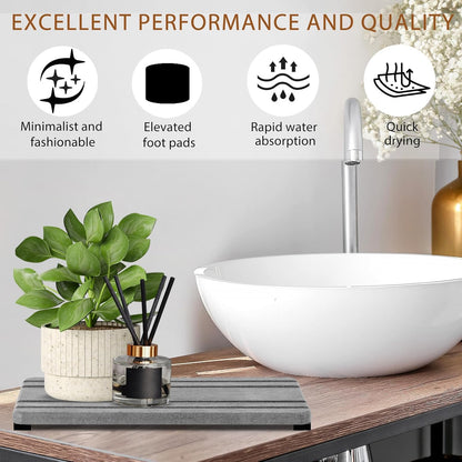 3PCS Water Absorbing Stone Tray, Fast Drying Stone Sink Tray, Stones Soap Trays, Water Absorbent Diatomite Trays, Diatomite Coasters for Kitchen Sink Bathroom Counter, Hand Soap Dish & Holders