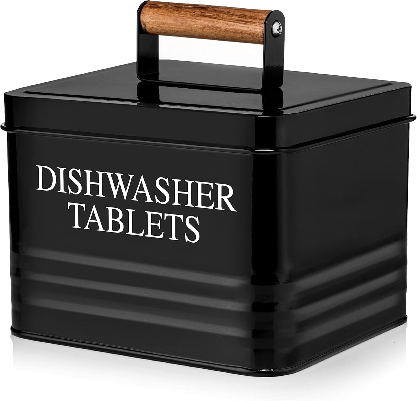 Calindiana Modern Farmhouse Metal Dishwasher Pods Container with Lid for Kitchen Organization and Storage, Kitchen Essentials Decor Accessories, Dishwasher Pods Holder, Mint