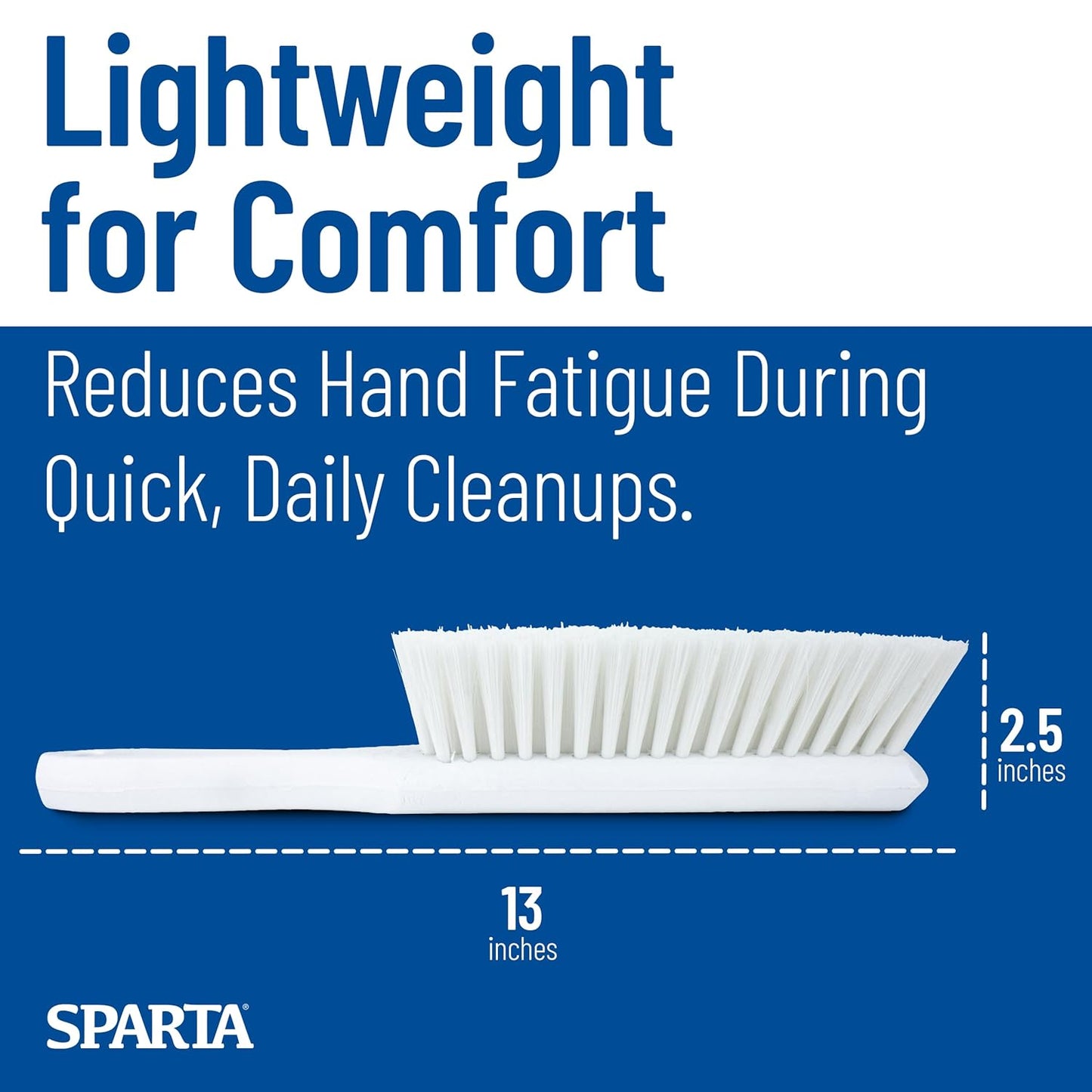 SPARTA Handheld Soft Counter Brush 8 Inch Bristle Span, Multi-Use Dust Brush with 5 Inch Handle for Tables, Countertops, and Delicate Surfaces, Polyester, Orange