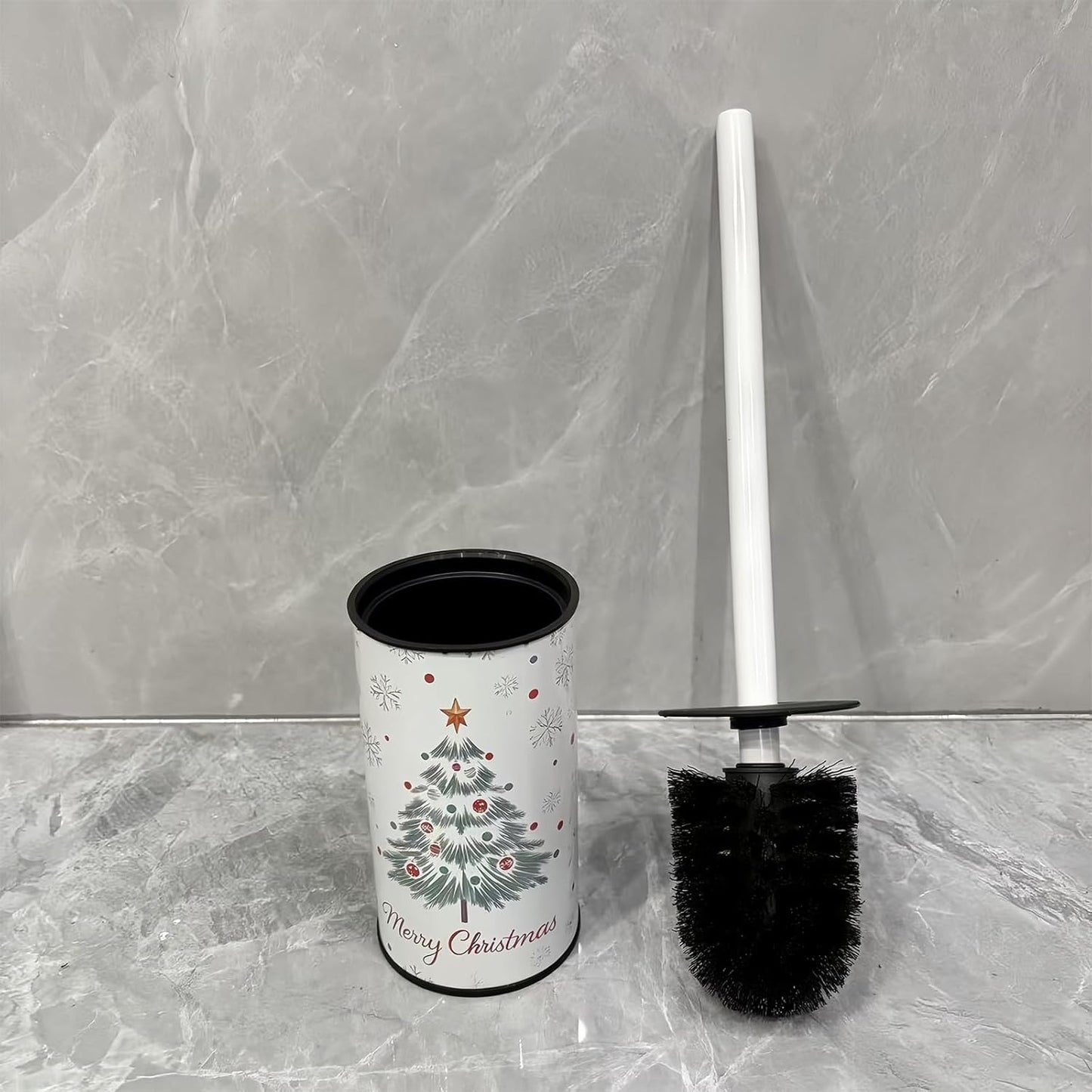Toilet Brush and Holder Set - Toilet Bowl Brush and Holder with Sturdy Bristles Bathroom Accessories Toilet Cleaner Brush for Bathroom (White)