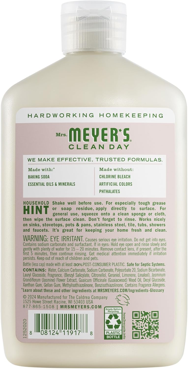 MRS. MEYER'S CLEAN DAY Baking Soda Cream Cleaner, Cuts Grease, Scratch-Free Polish, Apple Blossom, 16 Fl Oz, Pack of 1