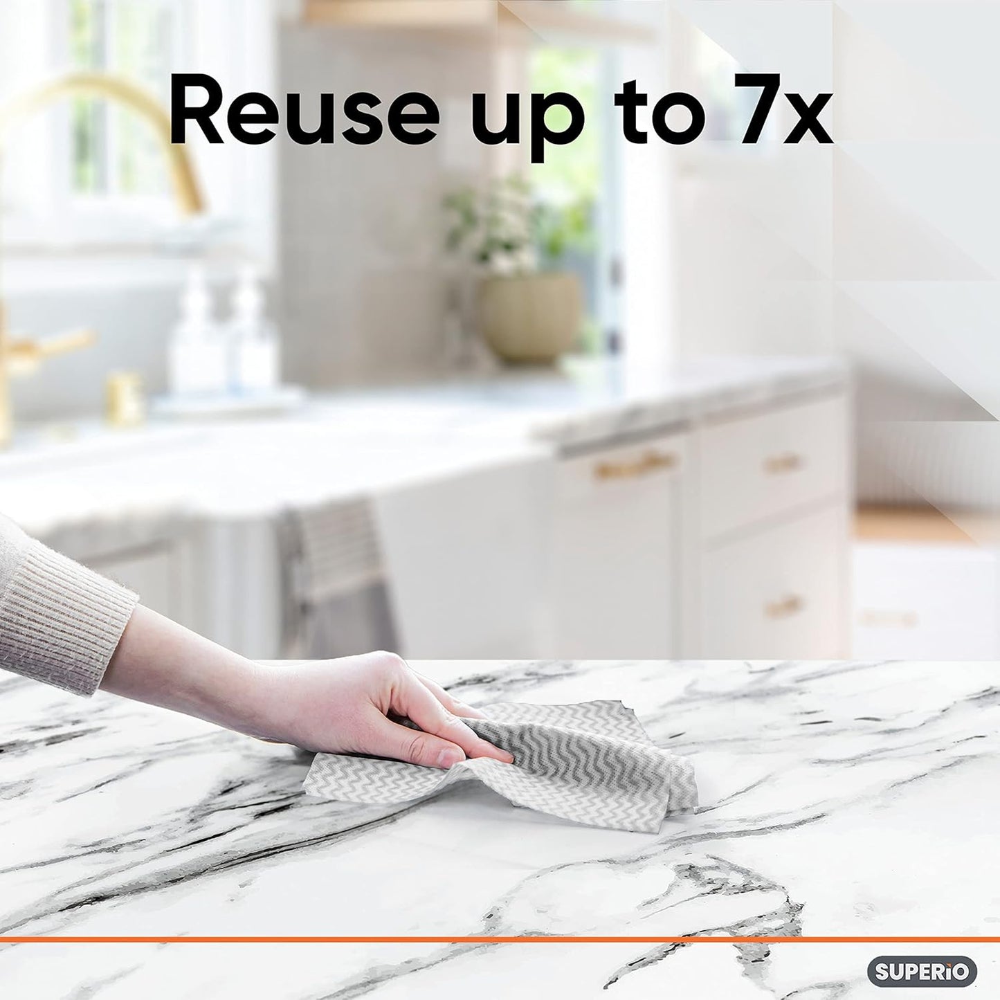 Superio Handy Wipes For Kitchen Multi-Purpose Heavy-Duty Reusable Cleaning cloth for house, Bathroom, and office. Disposable Dish Towel (60 Grey)