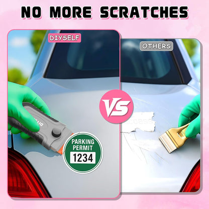 DIYSELF 1 Pack Razor Blade Scraper with 15 Extra Blades, Scraper Tool for Cleaning Window, Paint, Cooktop, Oven, Glass Stove Top Scraper, Razor Scraper with Buit-In Blade Storage