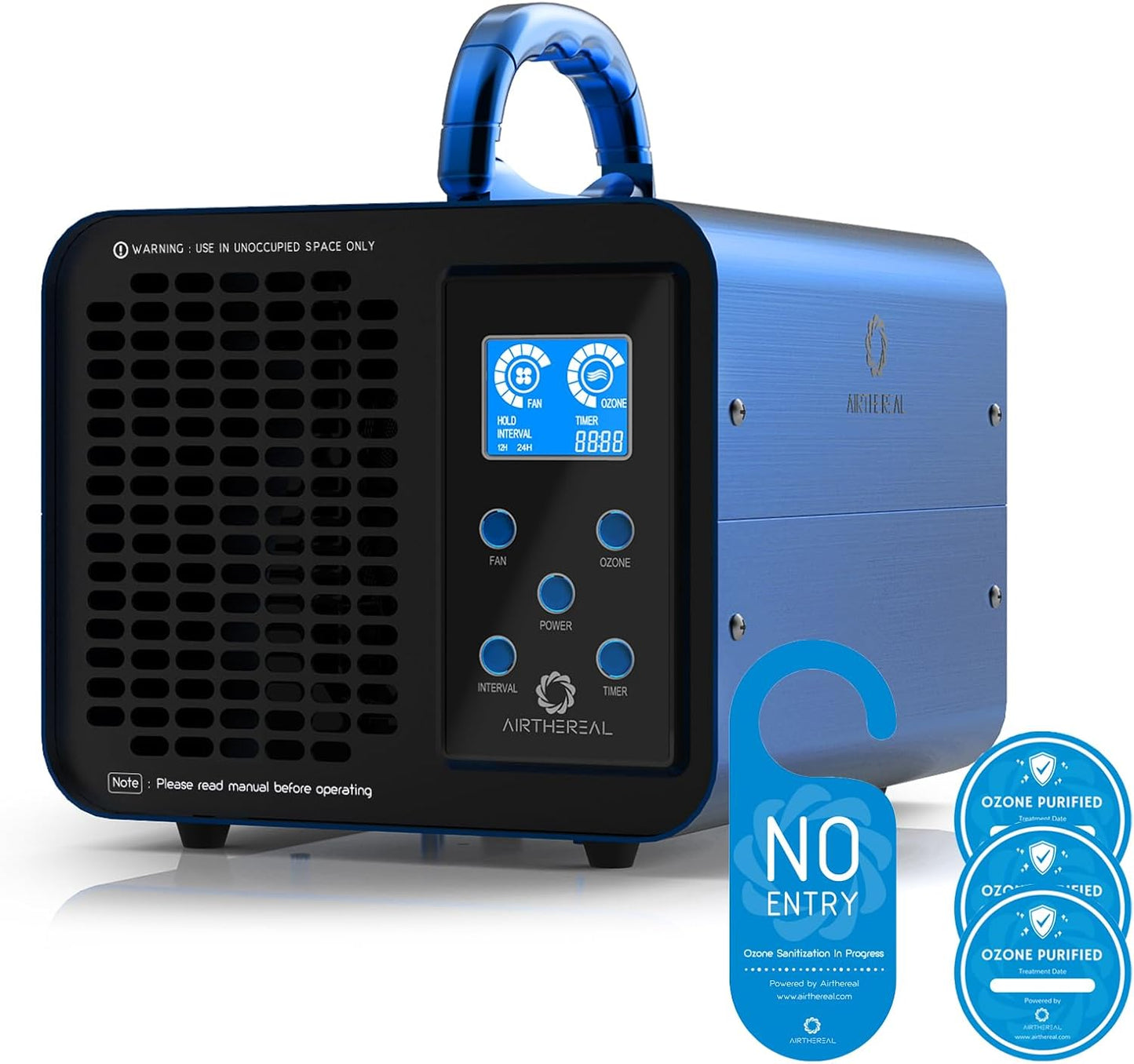 Airthereal MA10K-PRO SMART WiFi Ozone Generator - High Ozone Output Capacity Ozonator- Odor Remover, Deodorizer, Sterilizer - Adjustable Output and Timer Settings for Any Size Room - Black
