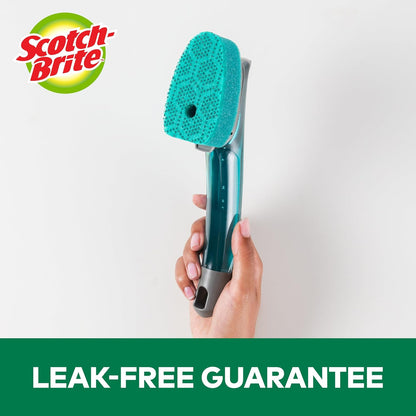 Scotch-Brite Heavy Duty Advanced Soap Control Dishwand Kit, Includes 1 Wand & 5 Refill Pads, Control Soap With A Button, Keep Your Hands Out Of Dirty Water
