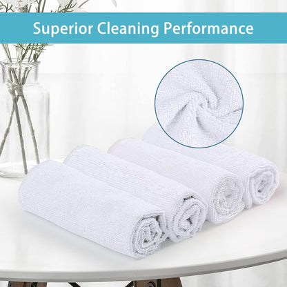 HOMEXCEL Microfiber Cleaning Cloth 210GSM, Pack of 12, Size:11.5" x 11.5", Ultra-Soft, High-Density Non-Abrasive Cleaning Towels for Cars, Glass, Kitchen, Reusable Rags, Blue/Green/Yellow/Pink