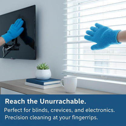 6 Pcs Microfiber Dusting Gloves, Plant Gloves Dusting Reusable Washable Plant Cleaning Glove for Plants, Cars, Blinds, Windows