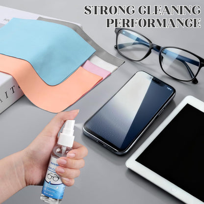 Navona 30 Pack Microfiber Glasses Cleaning Cloths with 2 Lens Cleaner Sprays, Premium Eyeglass Cleaning Cloths for Glasses, Sunglasses, Camera Lens & Screens – Streak-Free, Safe for Electronics