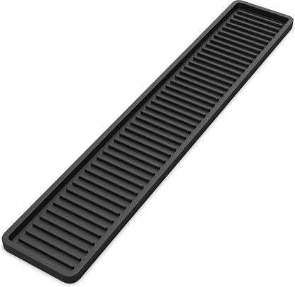 ZAPPOWARE Silicone Kitchen Sink Caddy Sponge Holder 11"x 4.33", Gray - Bathroom Vanity Tray Organizer, Kitchen Soap Tray for Dish Scrubber, Soap Dispenser and Sponge