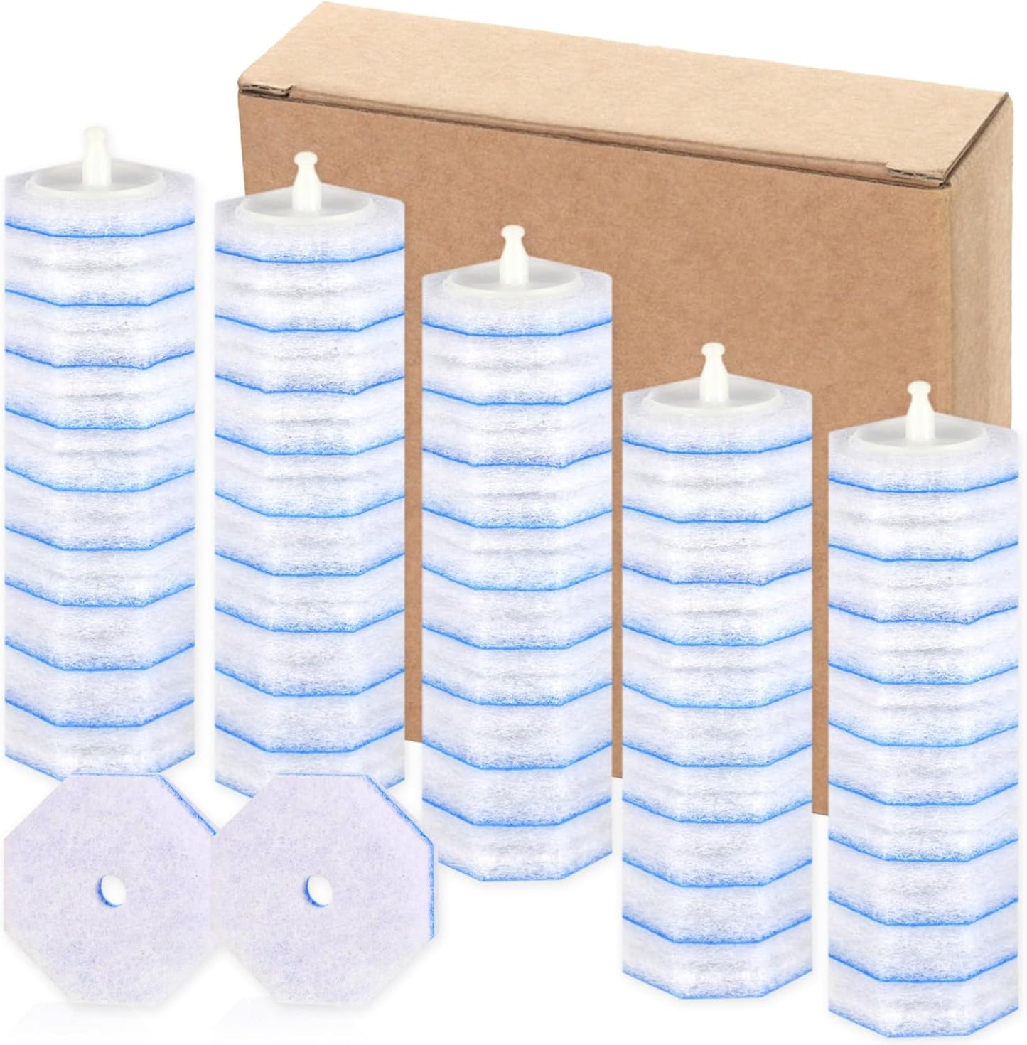 60 Count Disposable Toilet Wand Refills for Toilet Wand, 5X Cleaning Power Scrubber Refill, Bathroom Cleaning Supplies, No Falling Apart, Fresh Fragrance