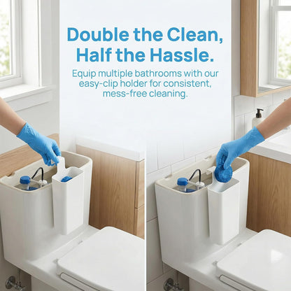 1pcs-Piece Toilet Tablet Holder with Cleaning Gloves, Toilet Tank Caddy for Cleaning Discs, Heavy Duty PP & ABS Cleaner Bracket, Bathroom Organization Set