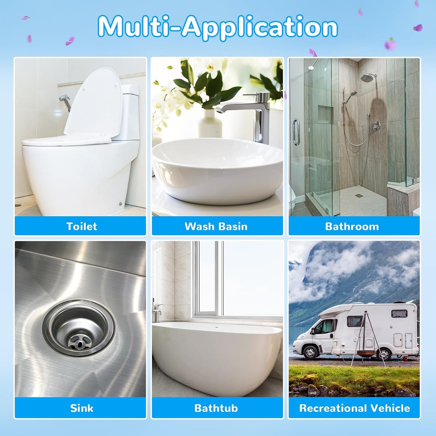 Effacera 36 Refills Disposable Toilet Bowl Paper Bulk Toilet Fresh Flushable Refills for Bathroom Brush Accessories Supplies Starter Kit (Ocean Scent)