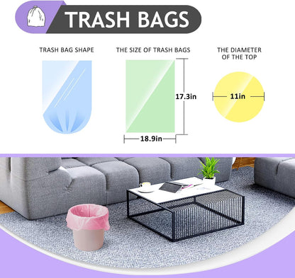 Teivio Large Clear Trash Bags 55-60 Gallon 20 Counts Fit 50,55,60,Gal All Purpose Garbage Bags, Extra Large Lawn and Leaf Bags Outdoor Trash Can Liner, Drum Liners, Workshops, Backyard