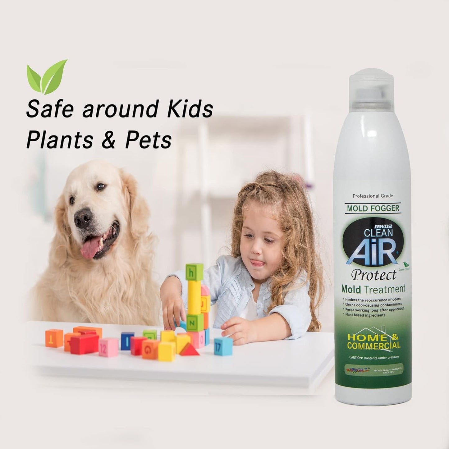 DWD2 Protect™ Home & Commercial Mold-Treatment Plant-Based Mold-Odor Remover Fogger Treatment - eco-friendly solution for a safer and healthier living and working space (8 oz.)